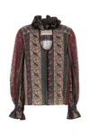 Valentino Garavani Printed Cotton Blend Blouse In Multi