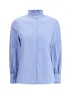 Valentino Hemd Aus Classic Stripe Popeline Frau Iris Liliac 48 In Blue