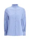 Valentino Hemd Aus Classic Stripe Popeline Frau Iris Liliac 48 In Blue