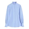 Valentino Hemd Aus Classic Stripe Popeline Frau Iris Liliac 48 In Blue