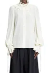 Valentino Garavani Cream Crepe Shirt In Beige