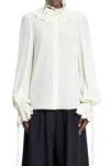 Valentino Garavani Cream Crepe Shirt In Beige