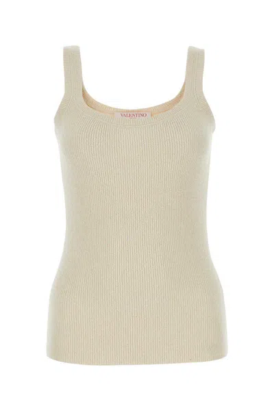 Valentino Garavani Sand Silk Tank Top In Neutral