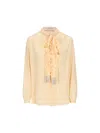 Valentino Silk Tasselled-pussybow Blouse In Betulla