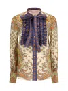 Valentino Garavani Printed Muslin Shirt In Betulla/multicolor
