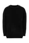 Valentino Off-shoulder Cable Wool Sweater In Black
