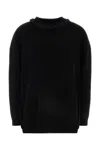 Valentino Off-shoulder Cable Wool Sweater In Black