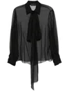 Valentino Scarf Detailed Long-sleeved Shirt In Black