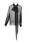 Valentino Georgette Shirt With Maxi Lavall In Black