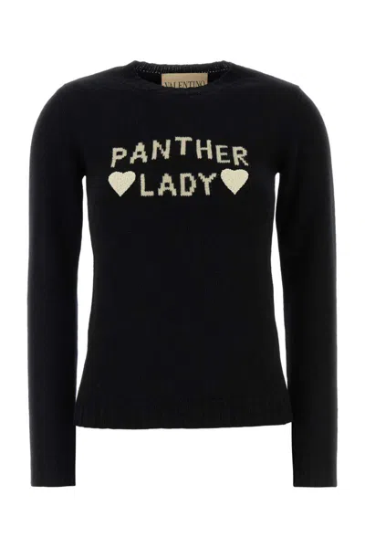 Valentino Long-sleeved Sweater In Black