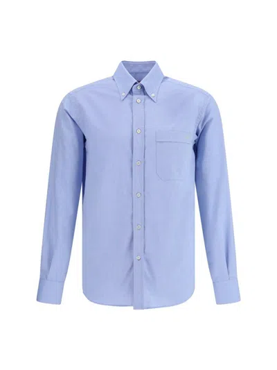 Valentino Logo Shirt With Chest Pocket In Blue