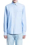 Valentino Garavani Vlogo Signature Cotton Shirt In Blue