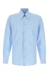 Valentino Long Sleeve Poplin Shirt Featuring Collar In Blue