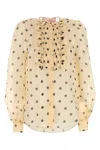 Valentino Garavani Printed Organza Shirt In Neutral