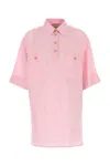 Valentino Linen Blouse With Button Detailing And Pockets In Pink