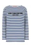 Valentino Long Sleeve Cotton T-shirt With Striped Pattern In Stripped