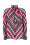 Valentino Women's Printed Crepe Shirt In Stripped