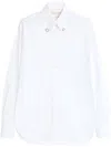 Valentino Tailored White Cotton Shirt With Decorative Buttons In White