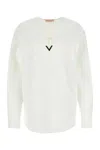 Valentino Garavani White Cotton Blend Blouse In White