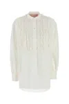 Valentino Blouse Cotton Blend Long Sleeves In White