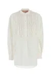 Valentino Blouse Cotton Blend Long Sleeves In White