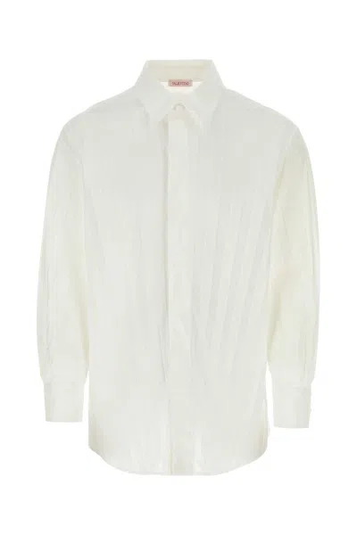 Valentino Men's Ivory Silk Shirt In White