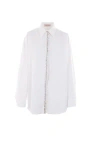 Valentino Women's Ice Silk Shirt In White+strass