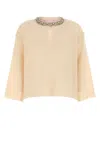 Valentino Garavani Women Cream Wool Sweater In Yellow