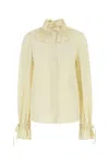 Valentino Garavani Cream Crepe Shirt In Yellow