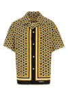 Valentino Bowling Shirt With Bulles Royales Print In Yellow