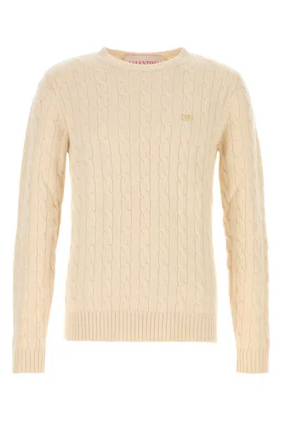 Valentino Cream Cashmere Sweater In Yellow