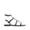 Valentino Garavani Black Leather Rockstud Sandals