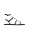 Valentino Garavani Black Leather Rockstud Sandals