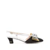 Valentino Slingback Decollete Bowow In Moire Tissue