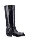 Valentino Rockstud Biker Knee-high Leather Boots