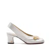 Valentino Garavani Adamantine Slingback Pumps In Glitter Fabric 60mm Woman Silver 39.5