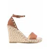 Valentino Rockstud 120 Leather Wedge Espadrilles