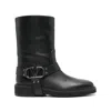 Valentino Garavani Women Biker Leather Boots With Iconic Studs