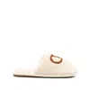 Valentino Logo-embroidered Slippers In White