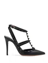 Valentino Studded Leather Decollete Pumps In Black