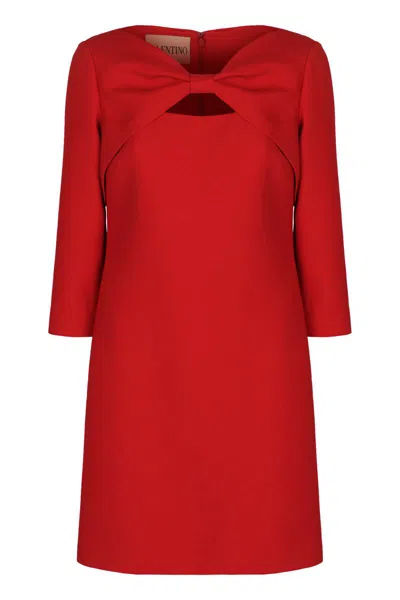 Valentino Garavani Short Dress In Crepe Couture In Red
