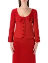 Valentino Garavani Short Jacket In Plain Wool Tweed With Bow In Red