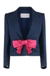 Valentino Tailored Bow-detail Jacket Crafted From Lightweight Viscose