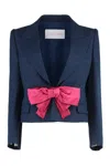 Valentino Tailored Bow-detail Jacket Crafted From Lightweight Viscose
