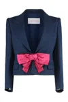 Valentino Dark Blue Plusdepois Print Blazer In Blue