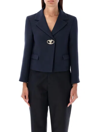 Valentino Garavani Short V Logo Jacket In Blue