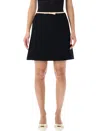 Valentino Garavani Short Wool Tweed Skirt With Crepe Couture Bow In Black