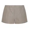 Valentino Mid-rise Pleated Shorts In Beige