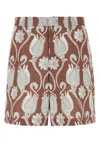 Valentino Floral Print Linen Bermuda Shorts In Floral