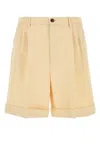 Valentino Bermuda In Misto Iuta Crema Uomo In Yellow